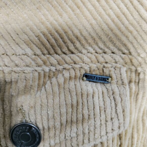 Only & Sons Cotton Blend Button-Front Mens S Long Sleeve Corduroy Jacket Beige - Picture 5 of 11